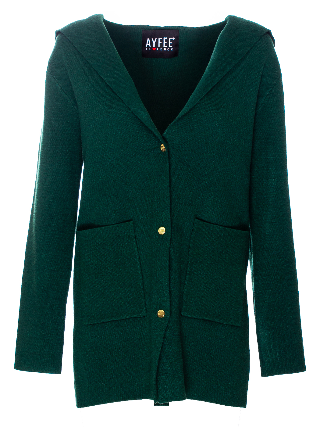 GIACCA MIDI CON CAPPUCCIO PUNTO TESSUTO, 2 TG - DARK GREEN